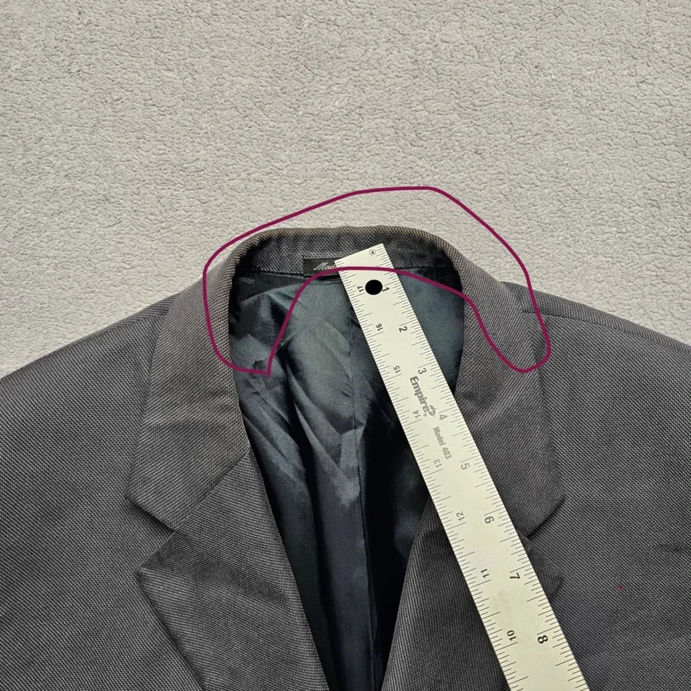 Alfani Blazer Jacket Men R41 Gray Lined Notch Lapel Single Breasted Button Front